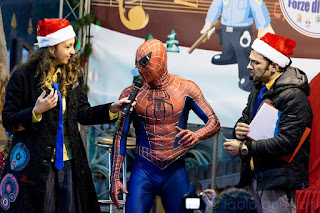 Spider Man sul palco della kermesse ARGOS Una Melodia per la Sicurezza 2013