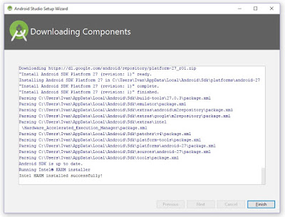 Downloading components Android studio