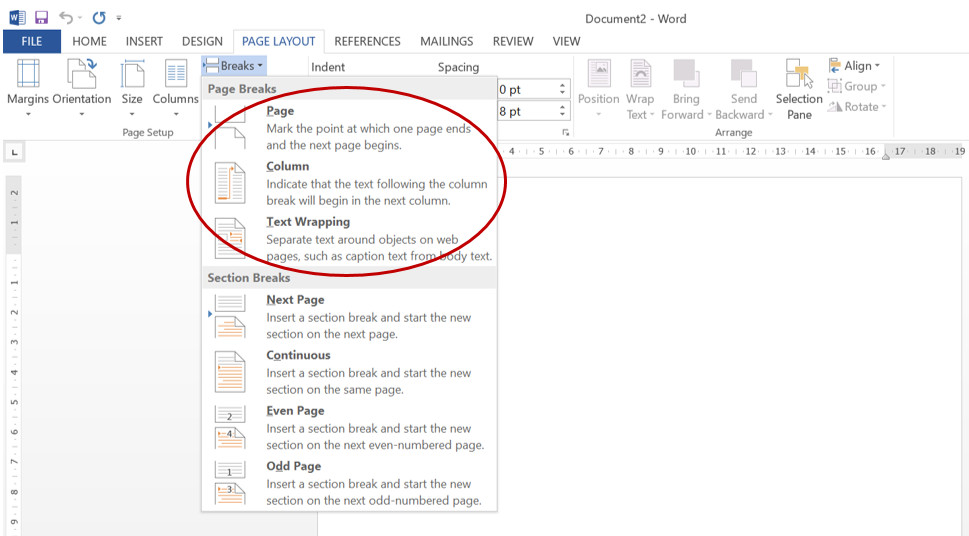 Fungsi Page Breaks pada Microsoft Word 2013 Mari Belajar