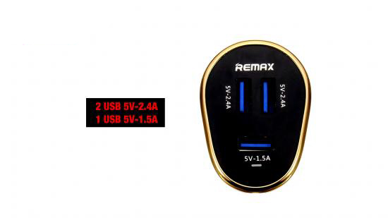 Củ Sạc Ô Tô 3 Cổng Usb Remax RCC-302