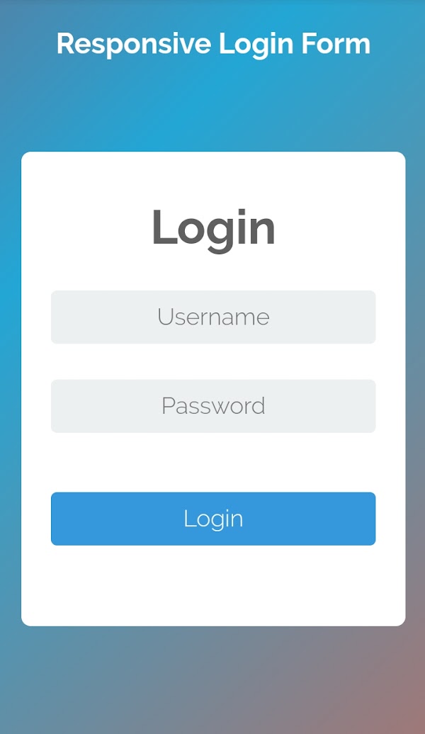 Simple And Responsive Login Form Without Framework