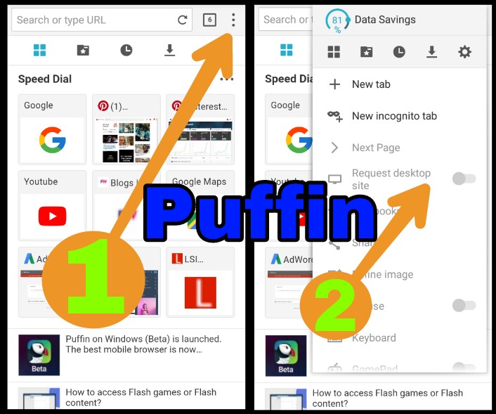 How to get desktop mode in chrome, firefox, puffin and UC browser in