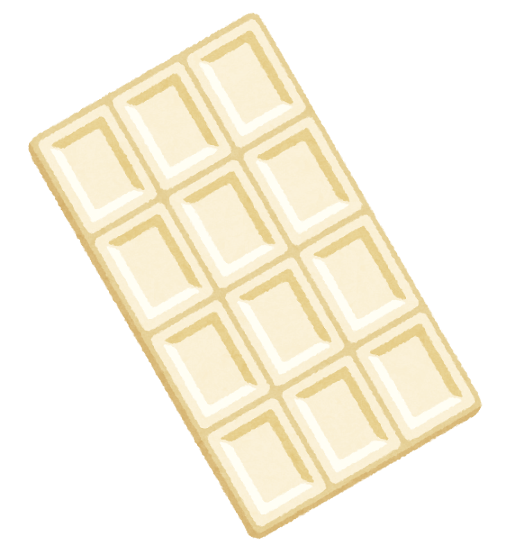 板チョコのイラスト ホワイト 日本今日