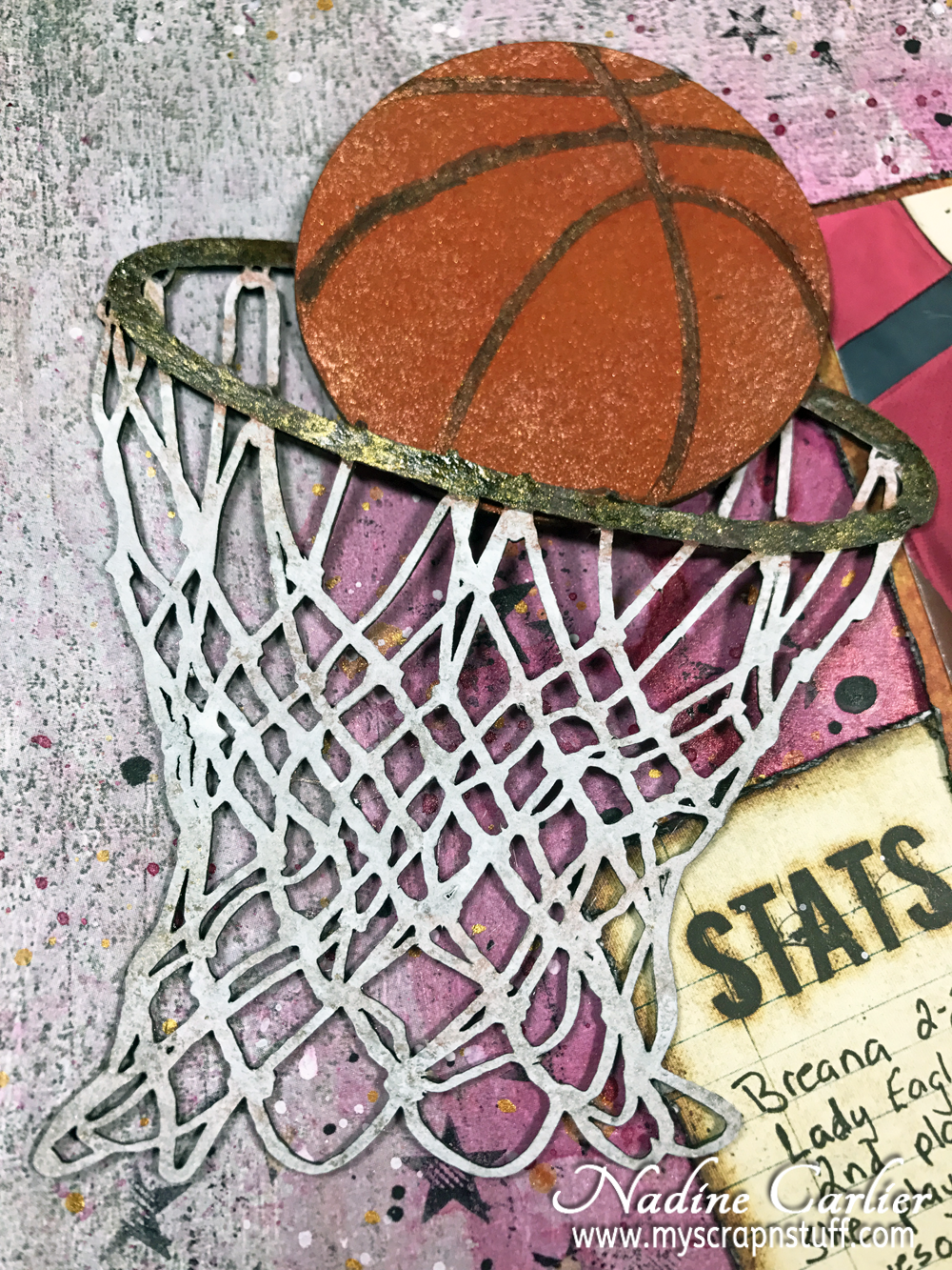 Nadine Carlier Basketball Mixed Media Layout For A Girl