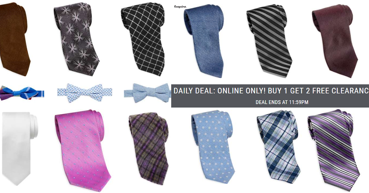 Men's Wearhouse Buy 1 Get 2 Free Ties or Bowties = 3 Ties From 7.99