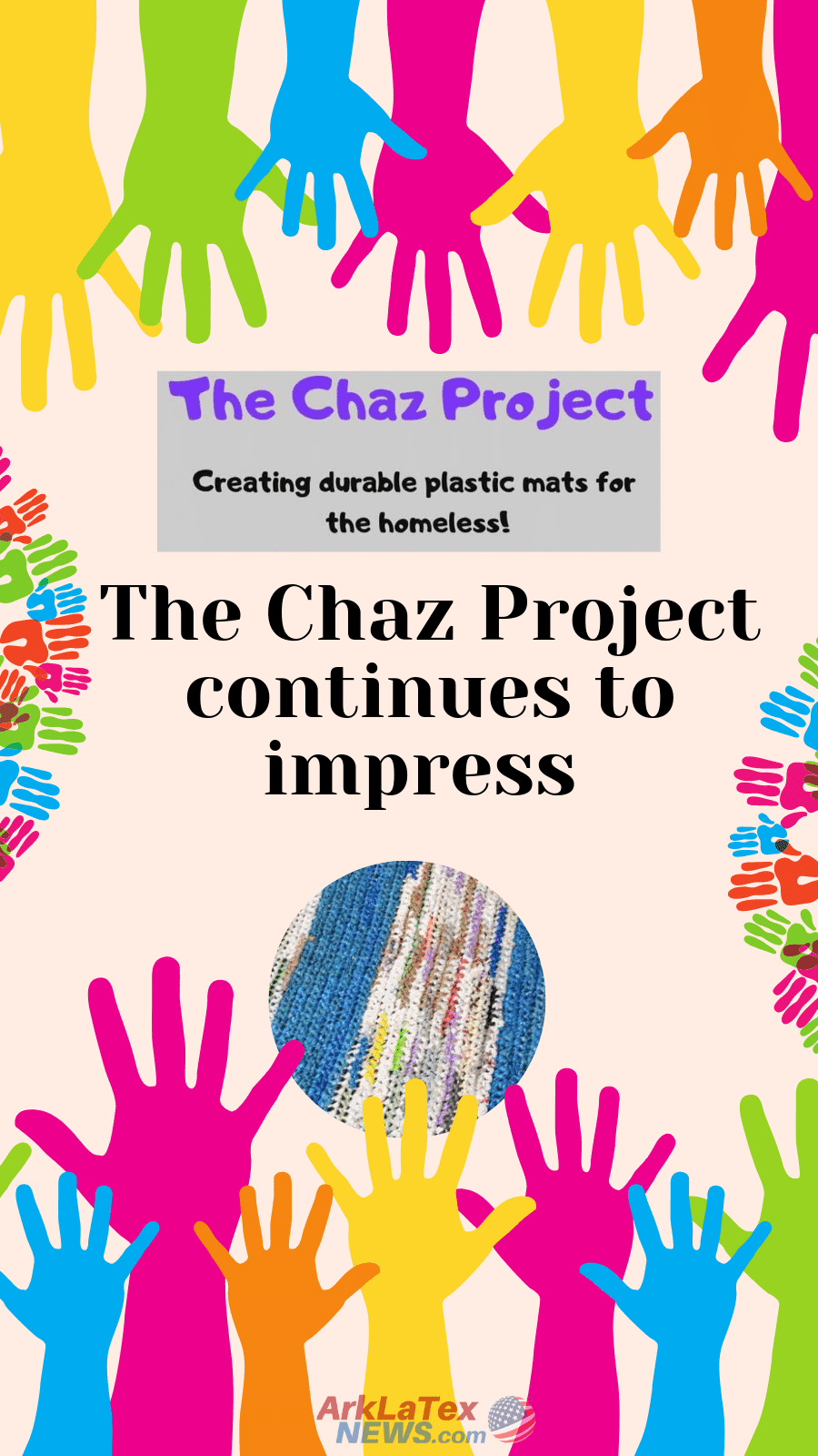 Group Making Sleeping Mats For The Homeless With Yarn Made From