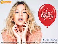 sydney sweeney the handmaid's tale actress most fascinating happy b-day photo with birthday balloon