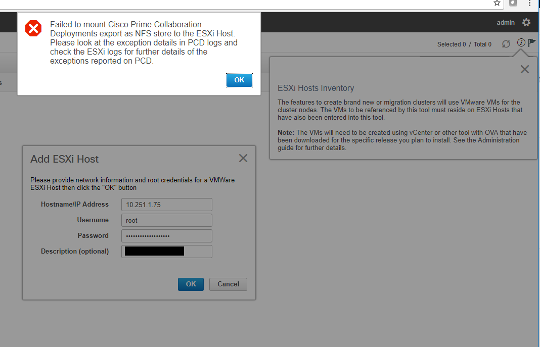  Maxtor Failed to mount Cisco Prime Collaboration Deployments