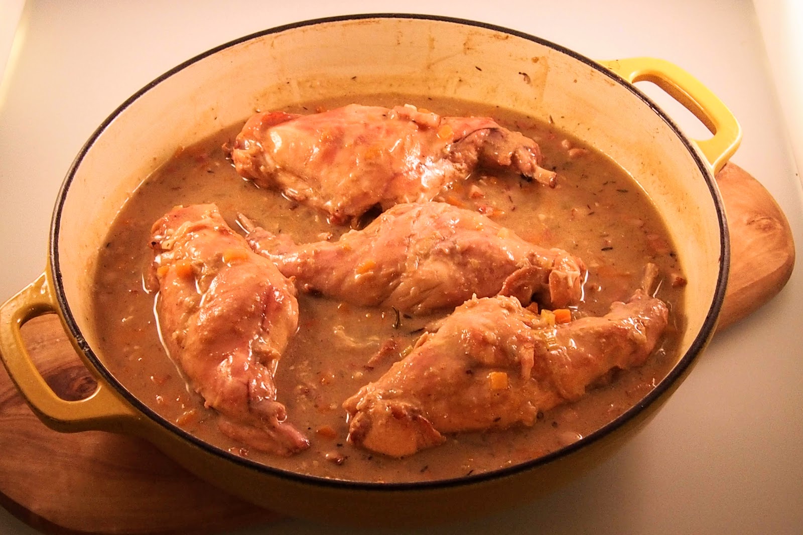 Slow cooked rabbit with Dijon mustard and cider Kitchen Exile