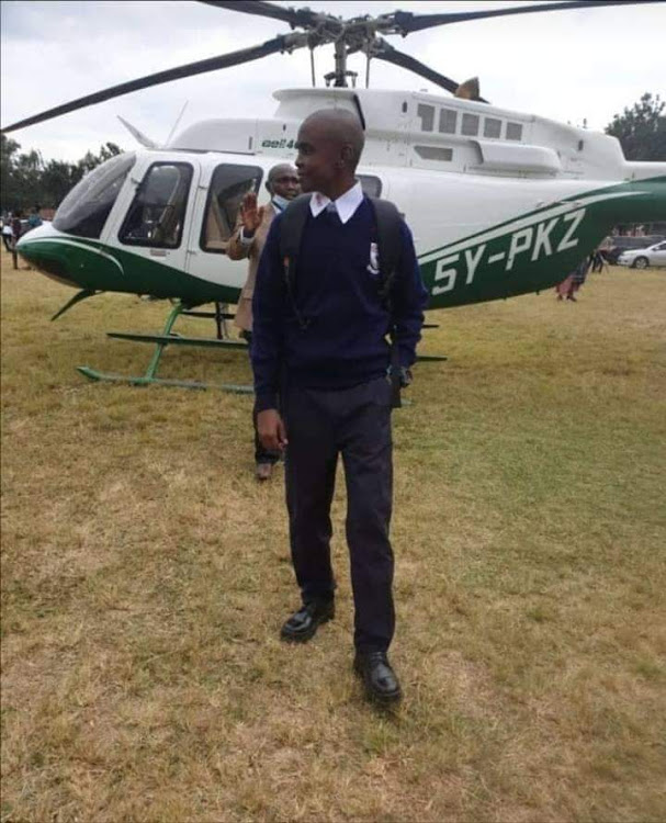The unnamed for one student who jetted into school in a chopper. The unnamed for one student who jetted into school in a chopper.