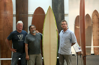 Redwood/balsa laminate plank board - John Mazza Historic Surfboard