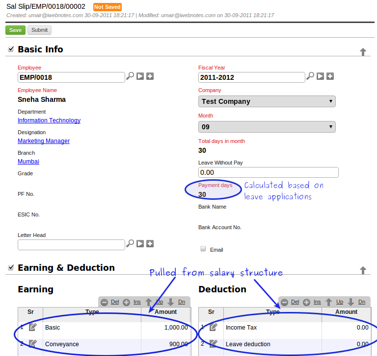 ERPNext User Manual How to Create a Salary Voucher in ERPNext