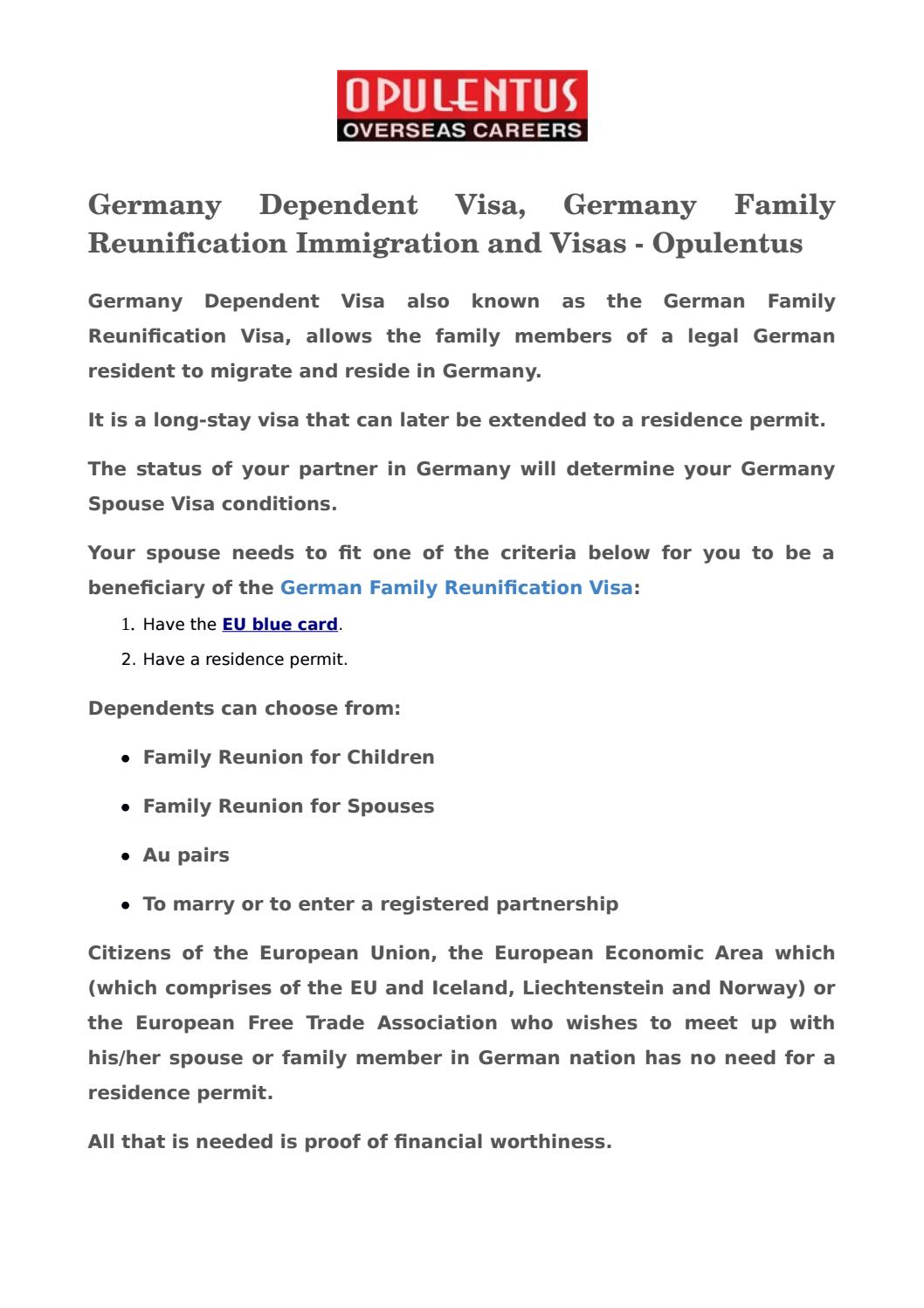 cover letter for spouse visa germany