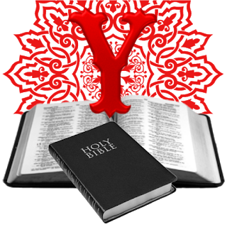 Abecedario Rojo con Biblia. Red Alphabet with a Bible.