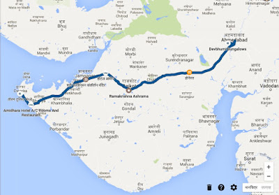 Ahmedabad to Dwarka via Rajkot and Junagarh Ahmedabad to Dwarka via Rajkot and Junagarh