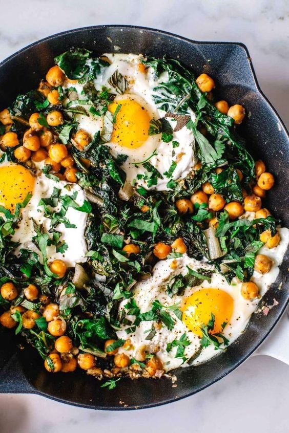 MediterraneanSpiced Yogurt and Egg Breakfast Skillet Tasty Food