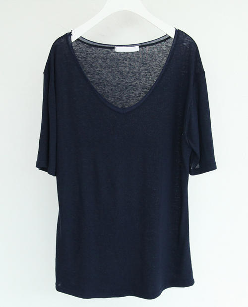 [Blackfit] Linen V-Neck T-Shirt | KSTYLICK - Latest Korean Fashion | K ...