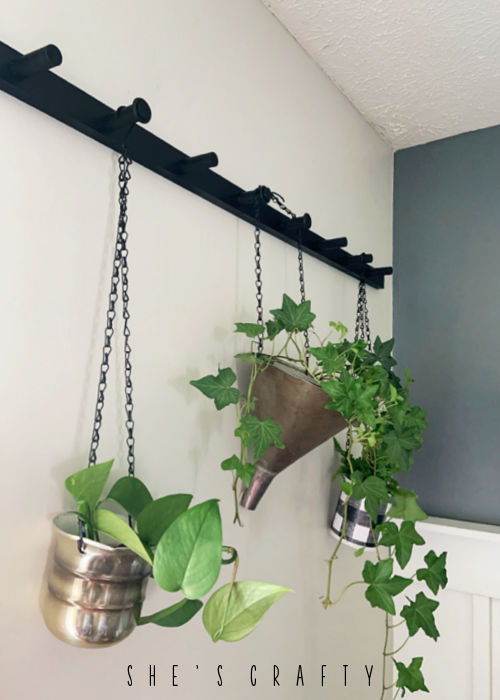 She's Crafty DIY Hanging Plant Holders from found items