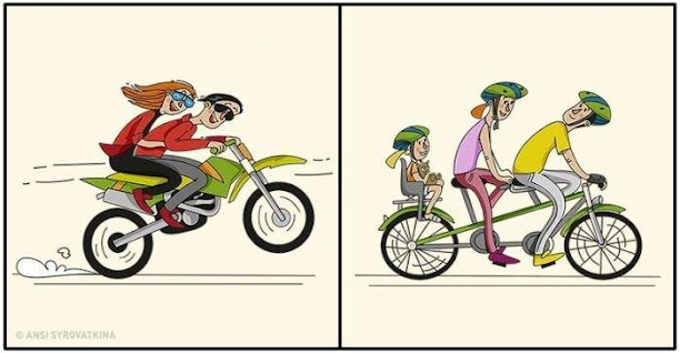 αστείες εικόνες δείχνουν πώς αλλάζει η ζωή ενός ανθρώπου μετά το γάμο