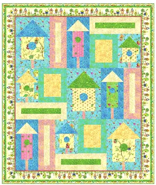 Quilt Inspiration Free pattern day ! Bird Houses