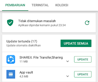 update semua aplikasi android