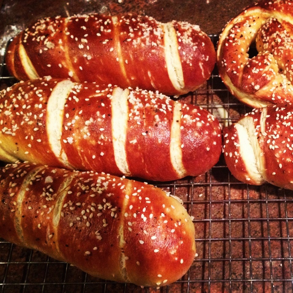 Haute + Heirloom Pretzel Wrapped Sausages with JalapenoBeerCheddar