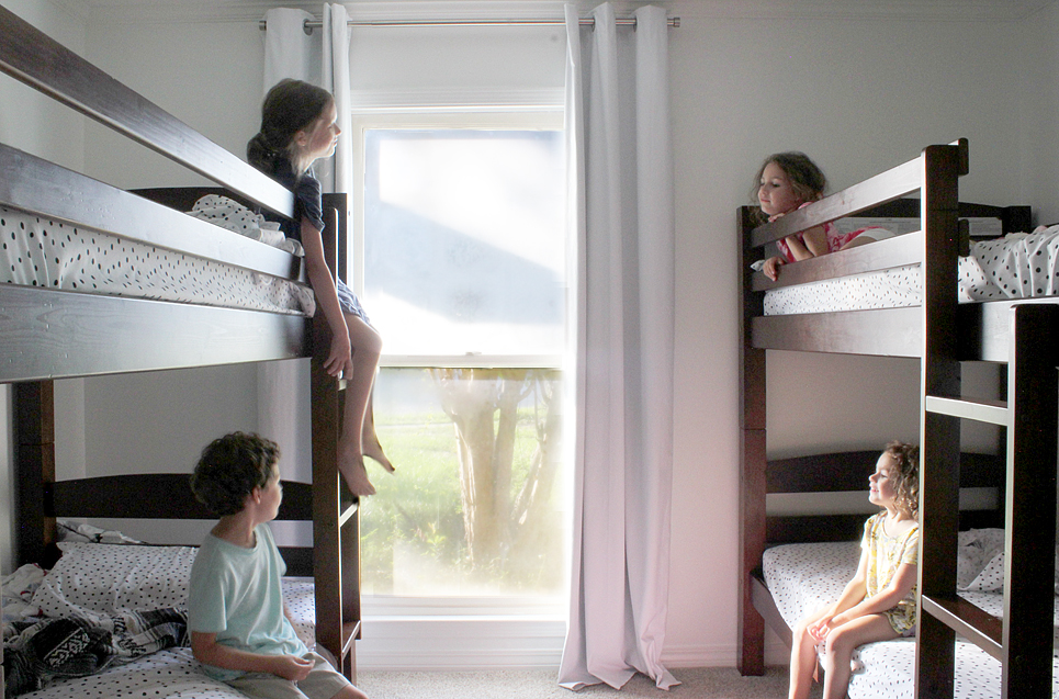 Four teens in one bed