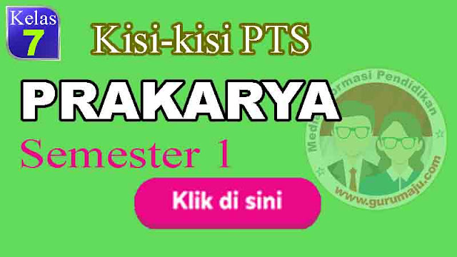 Kisi-Kisi UTS / PTS Prakarya Kelas 7 Semester 1 K13