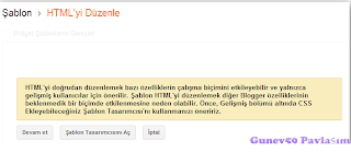 Blogger şablon html düzenleme