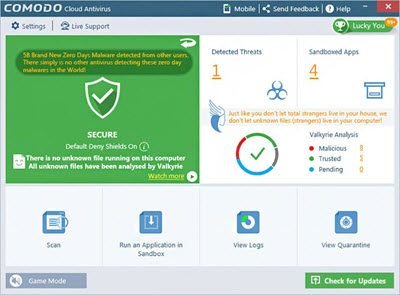 Antivirus cloud gratuit Comodo