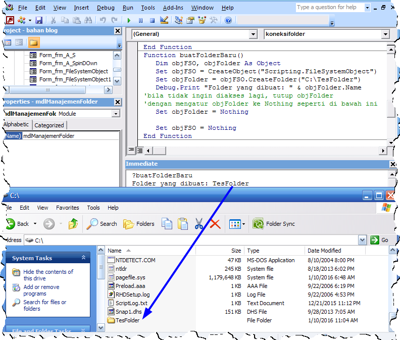 Administrasi Sistem FIle di Access Menggunakan FileSystemObject