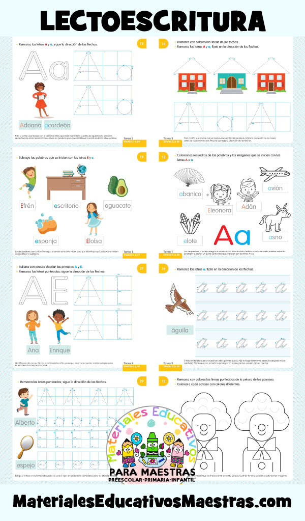 Cuaderno Lectoescritura Preescolar 1 Materiales Educativos Maestras