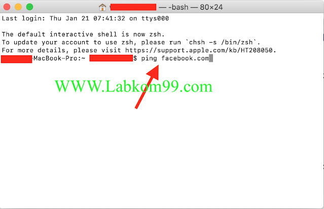 Cara Menjalankan Perintah Ping Dengan Terminal MacBook Terminal