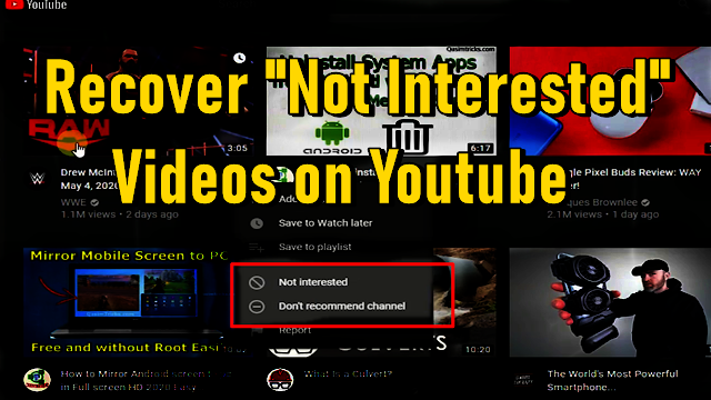 How to Recover Youtube Video which Accidentally clicked "Not Interested" - qasimtricks.com