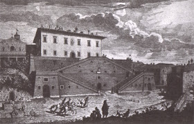 An 18th century depiction of the Medici villa at the Tuscan town of Cerreto Guidi, south of Florence