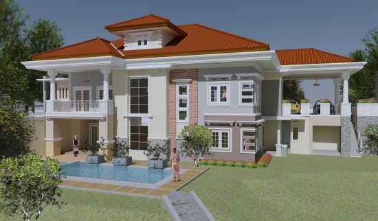 Desain Rumah Mewah 2 Lantai Dengan Kolam Renang