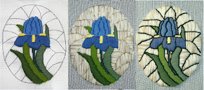 Sequence for completing stained glass iris