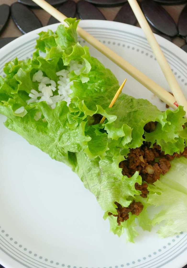 Korean Ground Beef and Rice Lettuce Wraps Recipe