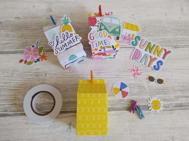 Summer Box avec la collection Sunkissed de Simple Stories milk box scrapbooking