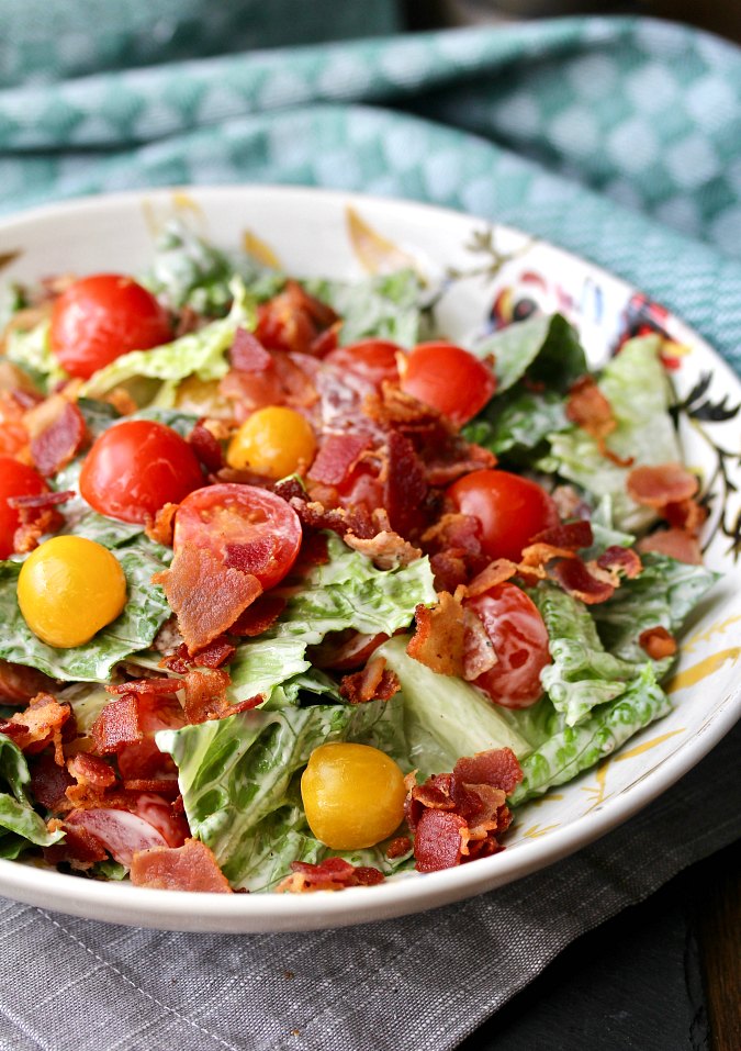 Bacon, Lettuce, and Tomato Salad {B.L.T. Style Salad}
