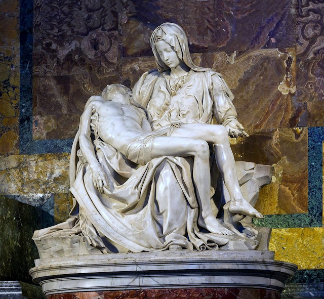 Pietà by Michelangelo Buonarroti, a Renaissance sculpture which is exhibited in St. Peter's Basilica of Vatican City.