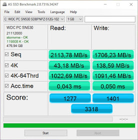 Honor MagicBook 14 7nm AS SSD Benchmark