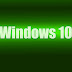 Groene Windows 10 wallpaper met witte letters