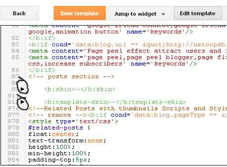 How To Expand Widget Templates in new Blogger HTML Template Editor 