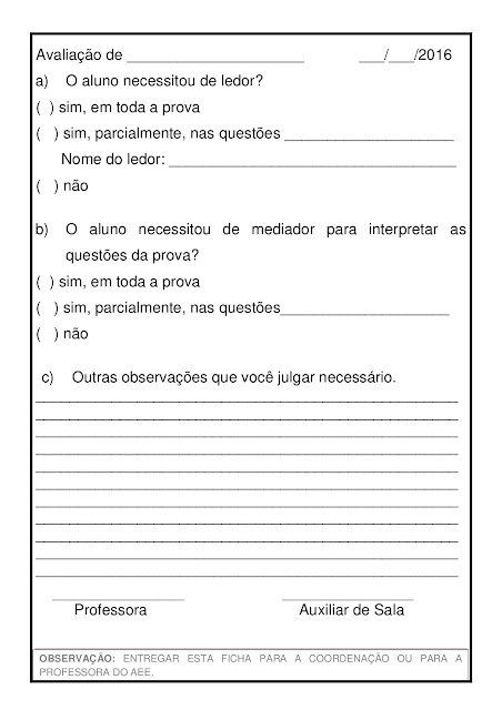 Avaliação de Matemática Adaptada 3º ano