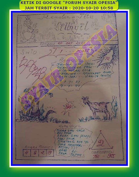 1 New Message Kode Syair Sydney 20 Oktober 2020 Forum Syair Togel Hongkong Singapura Sydney