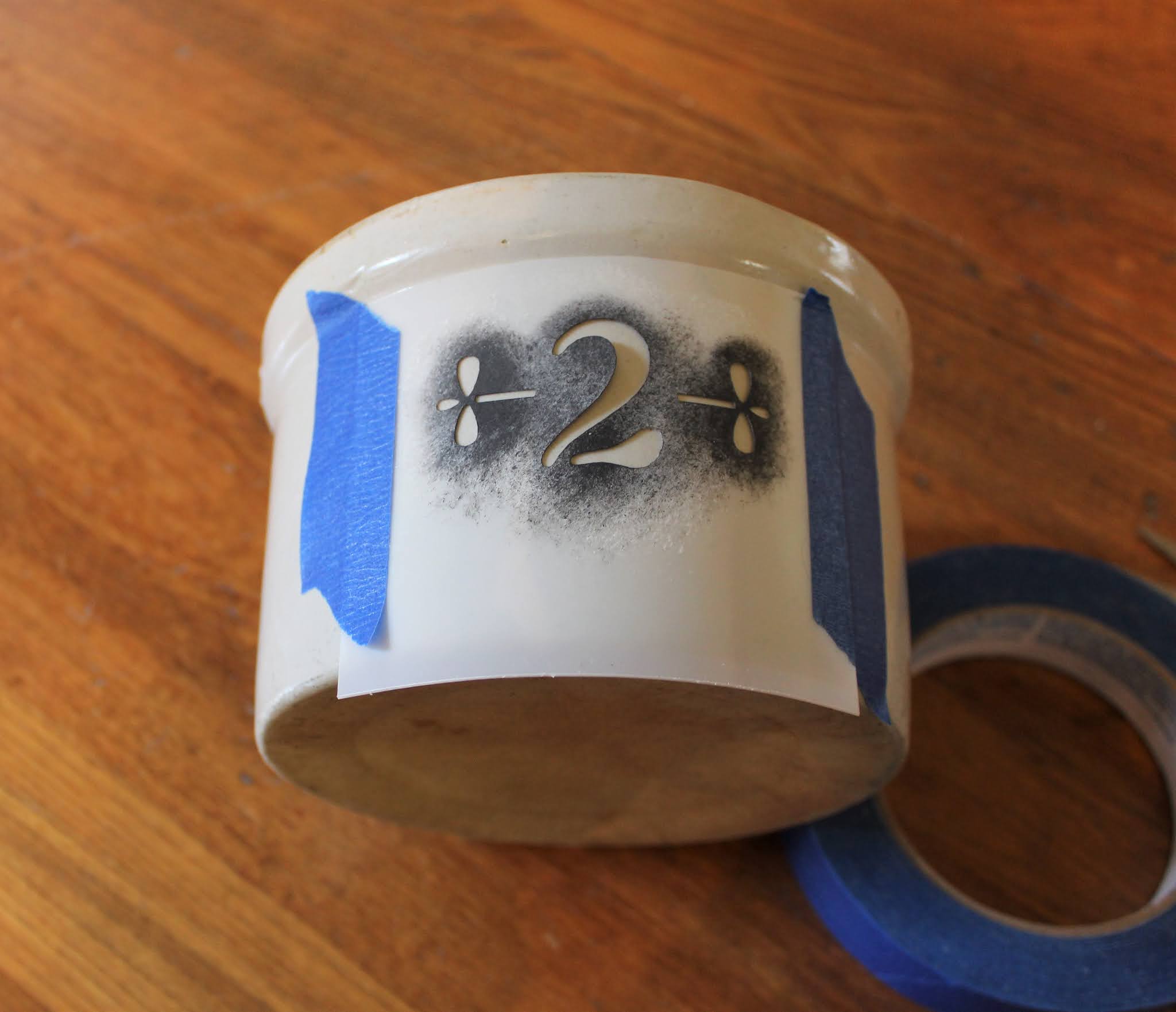 [LETTER3 5] Number Antique Crock Markings