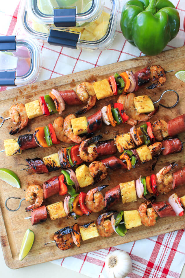 Pineapple Shrimp and Kielbasa Kabobs The Two Bite Club