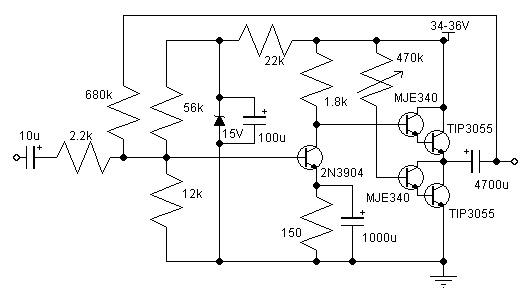 14W Class A Amplifier Circuit with 2N3055 |AUDIO AMPLIFIER ... dual output transformer wiring diagram 