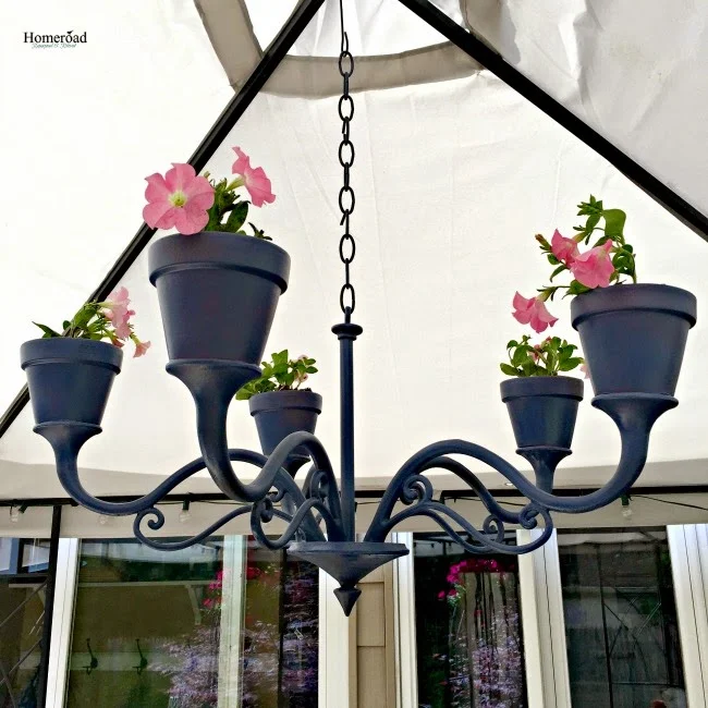 Repurposed Flower pot chandelier www.homeroad.net